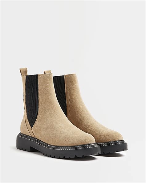 Beige Suede Ankle Boots River Island