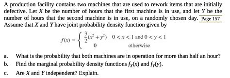 Solved A Production Facility Contains Two Machines That Are Chegg