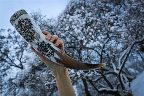 Viking Raven Crow Drinking Horn Pagan Norse Gnezdovo Varyag Replica Art