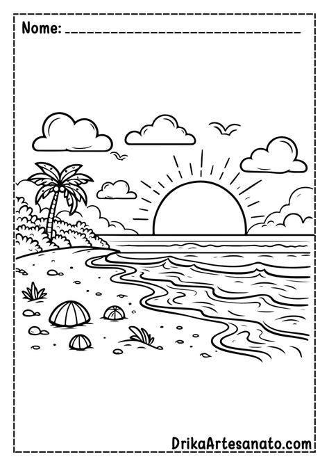 Desenhos De Praia Para Colorir - 10