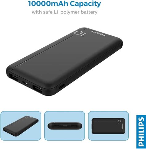 Philips Mah Power Bank V A With Dual Usb A And Usb C Input