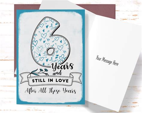 6th Anniversary Card 6th Anniversary T Sixth Anniversary Etsy