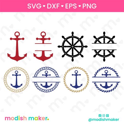 Nautical Svg Bundle Anchor Rope Svg Ship Boat Wheel Svg Etsy