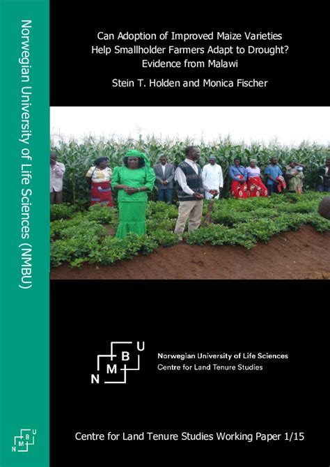 Pdf Can Adoption Of Improved Maize Varieties Help Smallholder Farmers Adapt To Drought