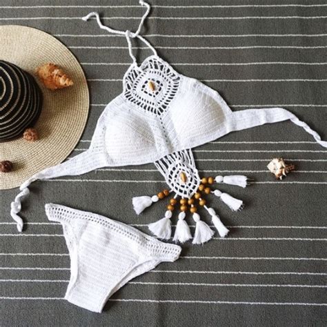 Swim Crochet Bohemian Boho Style Tassel Bikini Poshmark