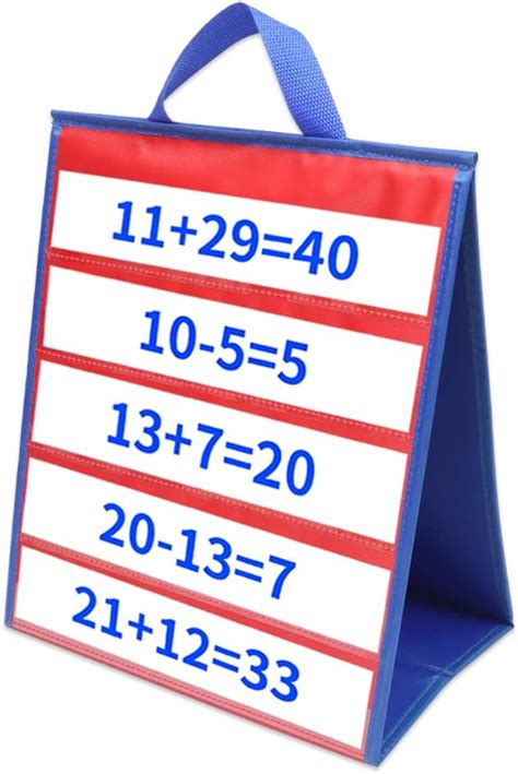 Portable Tabletop Pocket Chart Double Sided And Self Standing For Classroom Or Home