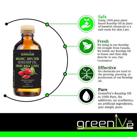 GreenIVe Aceite De Rosa Mosqueta Rosa Canina 100 Puro Aceite Virgen