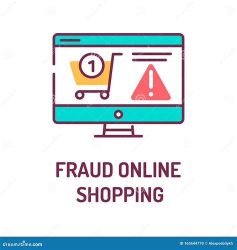 Fraud Online Shopping Color Line Icon. Involve Scammers Pretending To