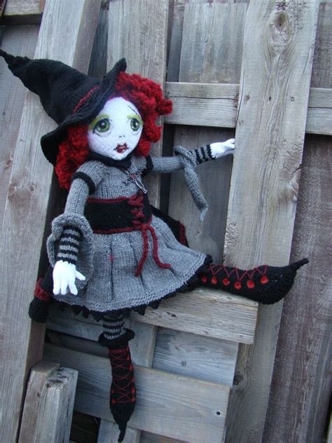 Witch Doll Pattern Halloween Decor Classic Rag Doll Knit Etsy