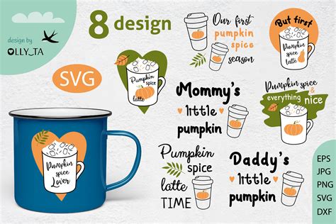 Pumpkin Spice Latte Svg Bundle Graphic By Ollyta Creative Fabrica