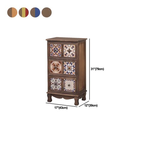 12 W Lingerie Chest Vertical Wood Storage Chest With Drawers For Bedroom Brown Painted 17 L X