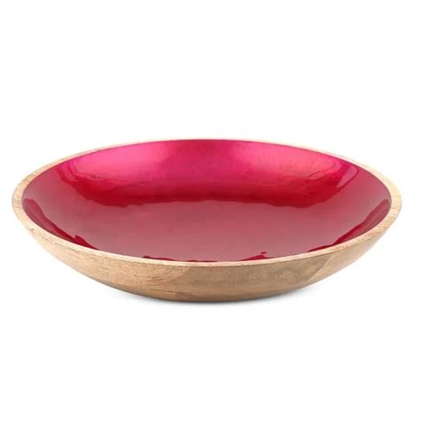 Farmhouse Mango Wood Bowl Enamel Finished Decorative Wood Bowl Salad Serving Bowl Buy