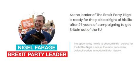 Brexit Party Leader Nigel Farage Mep