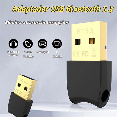 Adaptador Bluetooth 5.3 Para Pc - Adaptador USB Bluetooth 5.3/5.4 Plug & Play para PC e Notebook ...