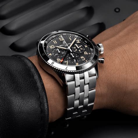 Super Avi B Chronograph Gmt P Mustang Stainless Steel Black