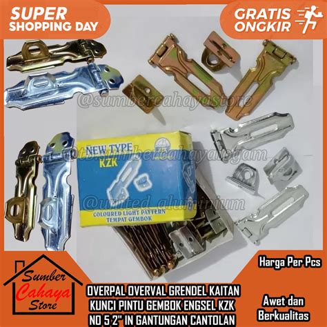 Jual Overpal Overval Grendel Kaitan Kunci Pintu Gembok Engsel Kzk No