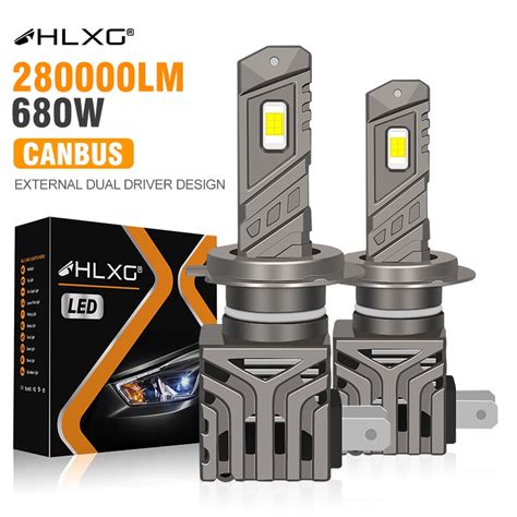 HLXG ไฟหนารถยนต LED Canbus H4 H7 280000หลอดไฟตดหมอก LED LM 680W