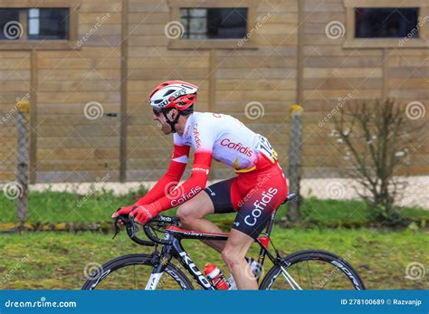 The Cyclist Nicolas Edet Paris Nice Editorial Stock Image