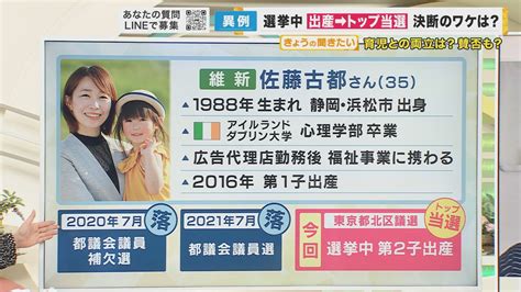 選挙期間中に”出産” リモート選挙戦でトップ当選！佐藤古都氏「子育て中、介護中でも政治参加できる社会の実現を」｜fnnプライムオンライン