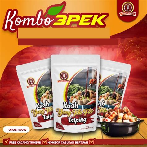 3 PEK Kuah Sos Sauce Pes Yong Tau Foo Fu Taiping Halal Ready To Eat