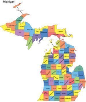 Michigan Map with Counties