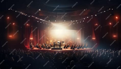 A stage with a large audience watching a performance | Premium AI ...