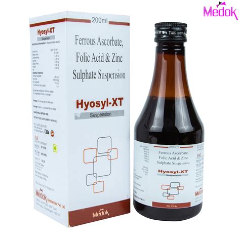 Hyosyl Xt Ferrous Ascorbate Folic Acid And Zinc Sulphate Syrup Ml