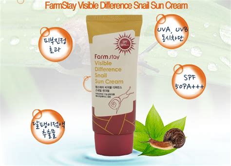 FARMSTAY La Ferme Visible Difference Snail Sun Cream SPF50+ PA+++ 70g ...