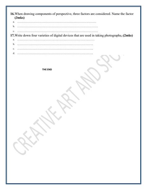 Grade 7 Creative Arts And Sports Mid Term 1 Exam 2024 Set 2 2097