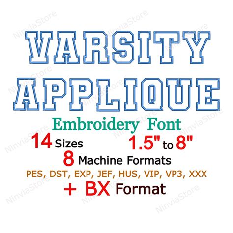 Varsity Applique Embroidery Font, Machine Embroidery Design, Monogram BX Font, Alphabet PES Font ...