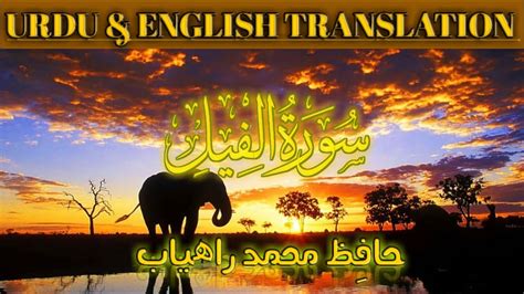 Surah Al Fil With Urdu English Translation Surah Al Feel Hafiz