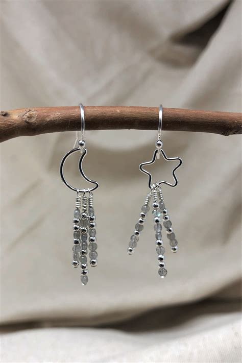 Space Dust Sterling Silver And Labradorite Celestial Earrings