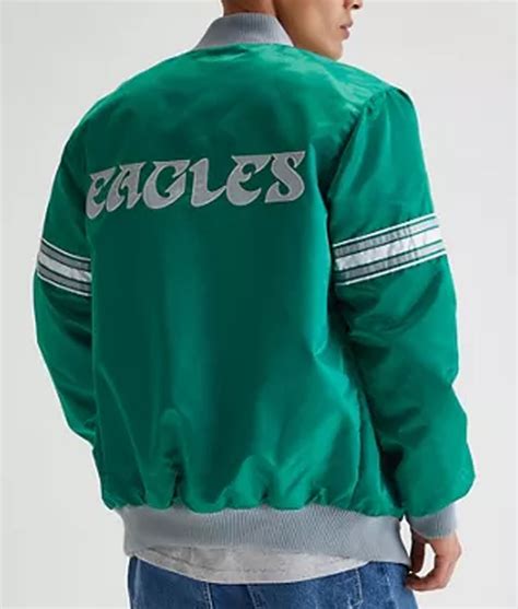 Starter Philadelphia Eagles Striped Kelly Green Jacket - Jackets Creator