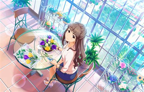 Annin Doufu Brown Hair Flowers Hattori Touko Idolmaster Idolmaster