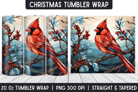 Red Cardinal Stained Glass Tumbler Wrap 2934256