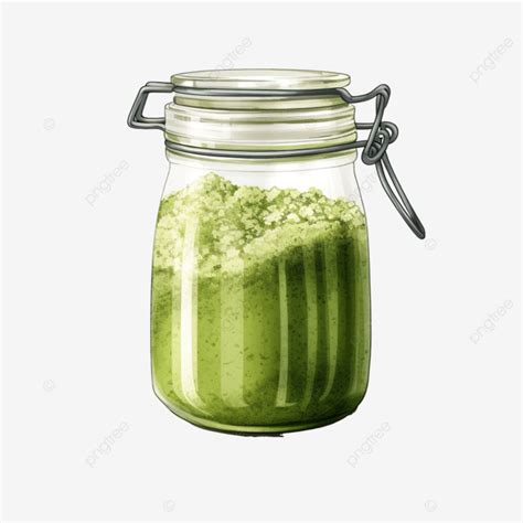 Jar Of Matcha Organic Food Tea PNG Transparent Image And Clipart For