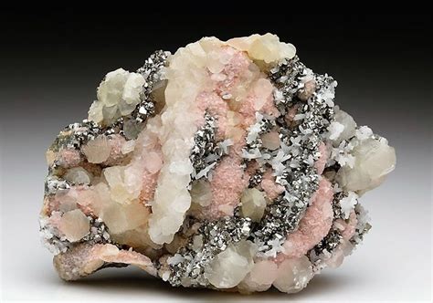 Rhodochrosite With Arsenopyrite And Calcite