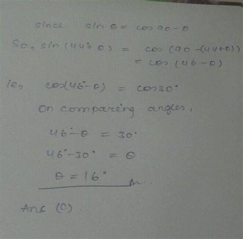 The Value Of Theta Which Sin Left Circ Theta Right