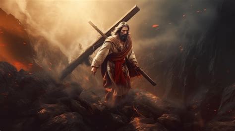 Premium AI Image | Jesus Carrying the Cross