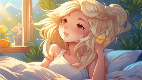 Blonde Girl Woke Up In Bed In The Morning Stock Image Image Of Female Tranquility 320796899