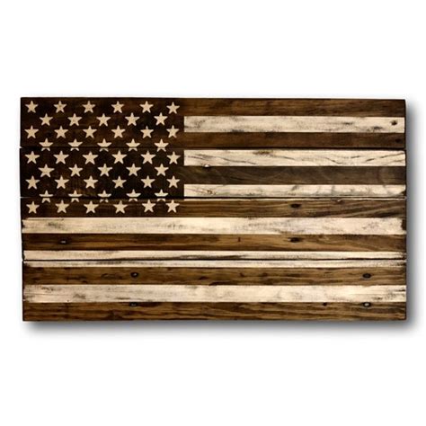 Rustic Burnt Wood American Flag Etsy