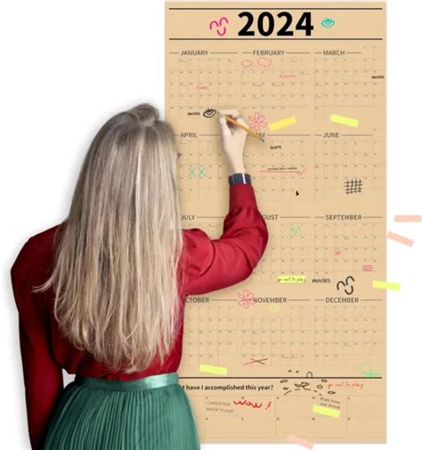 Year At A Glance Large Wall Calendar X Vellum Paper Runs Jan