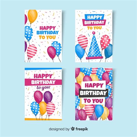 Коллекция поздравительных открыток в плоском стиле | Бесплатно векторы