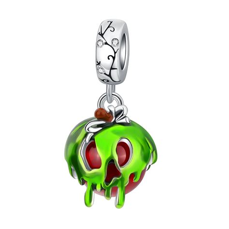 Pendentif T Te De Mort En Argent Regard Pour Femme Breloque Pomme