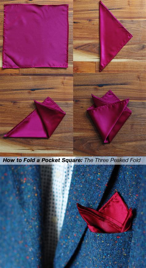 How to Fold a Pocket Square: The Three Peak Fold - Ties Planet