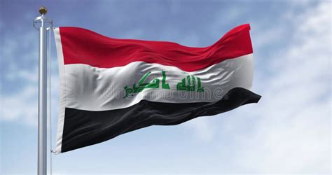 Iraq National Flag Seamless Loop Animation Closeup Waving Stock