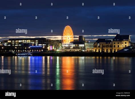 View Over The Rhine To The Ferris Wheel At The Chocolate Museum In The