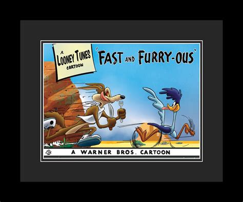 Wile E. Coyote & Road Runner fast and Furry-ous Fine Art Giclee Framed ...