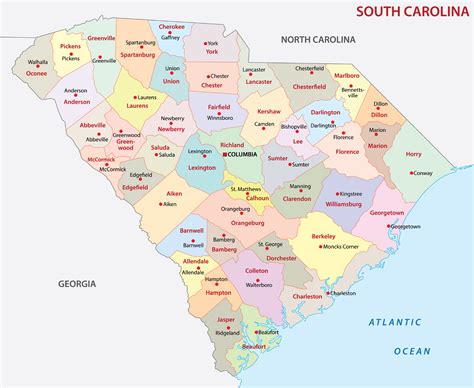 South Carolina Counties Map | Mappr