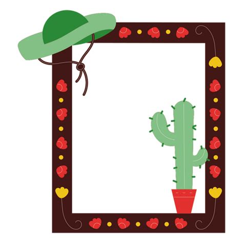 Dise O Png Y Svg De Marco Con Cactus En Una Maceta Para Camisetas